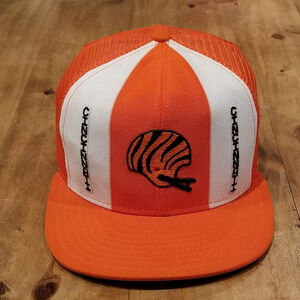 Vintage Cincinnati Bengals Hat Snapback AJD Lucky Striped 70s 80s Mesh Back NFL